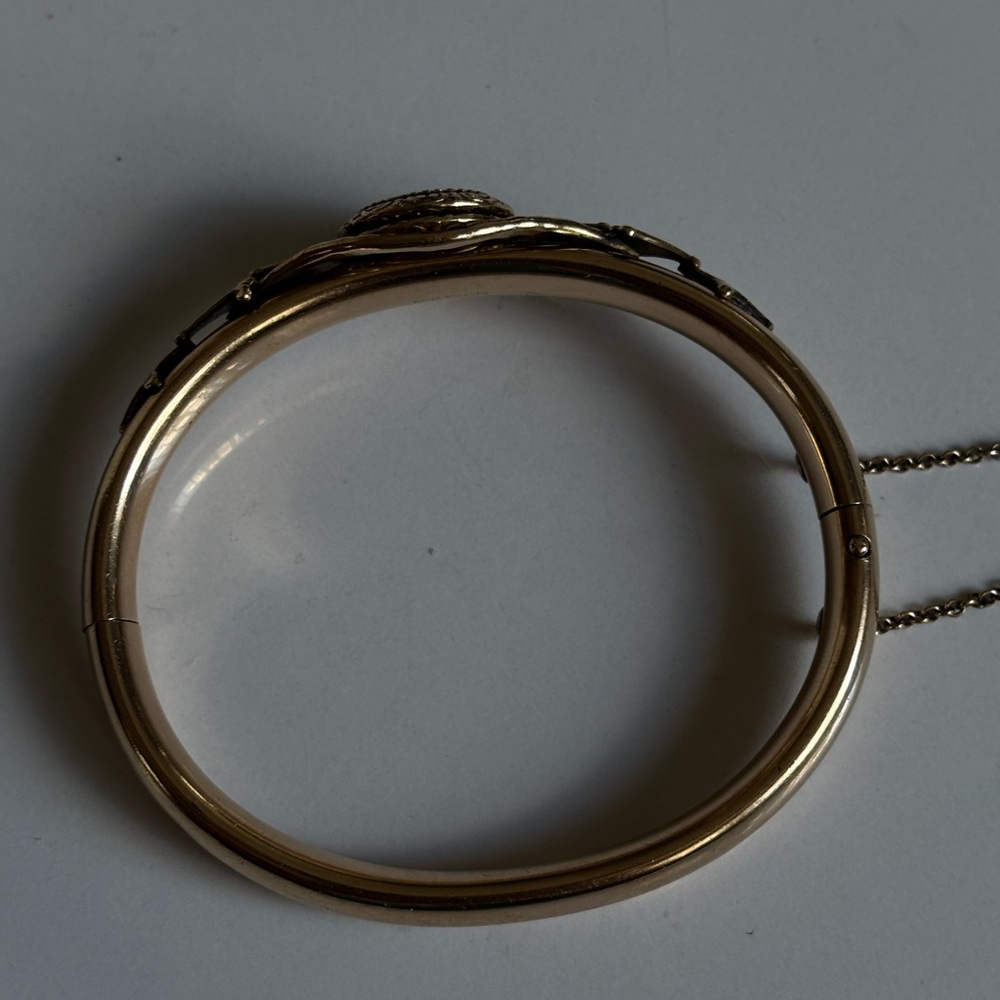 Unique Vintage Austin&Stones Gold filled- plated Hinged Bangle Bracelet  1907ss - Picture 10 of 14